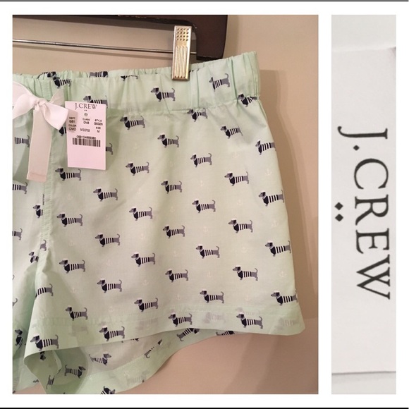 J. Crew Cool Mint Dachshund Print Sleep Short NWT - Picture 3 of 8